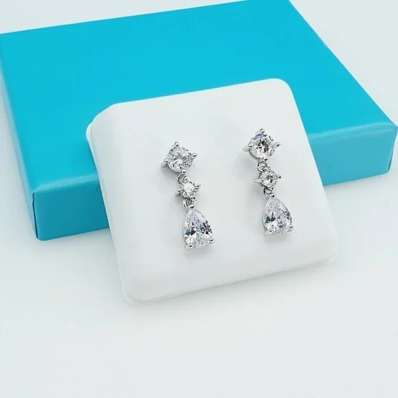 925 Sterling Silver CZ Beautiful Earrings for Women, 1USPAR4248 - Picture 4 of 11